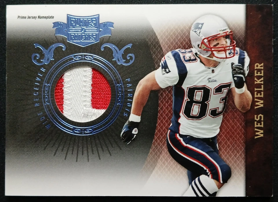 Wes Welker 2010 Panini Plates & Patches #59 Prime Jersey Nameplate 07/25 - Image 1 of 2