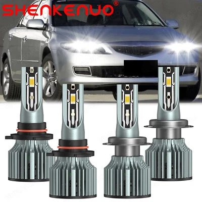 Combo 9005+H7 LED Headlight Bulbs Hi/Lo Beam For Mazda 3 2007-2009 Mazda 6 11-13 - Image 1 of 4