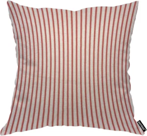 AOYEGO Red Vertical Stripe Throw Pillow Cover Streaks Red and White Line Backgro - Picture 1 of 12