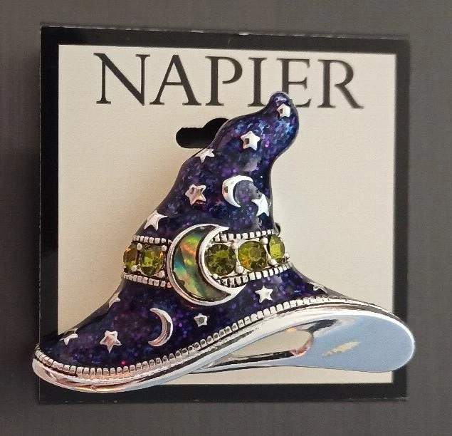 Napier Silver Tone Autumn Fall Witch Hat Pin