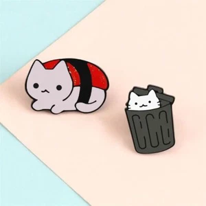 Cat Shape Cartoon Animal Brooches Women Fashion Garments Handcrafts Lapel Brooch - Picture 1 of 14
