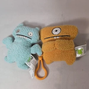 2 Ugly Dolls Keychain Mini Blue Ice Bat Orange Wedgehead To-Go Plush Toy Hasbro - Picture 1 of 8
