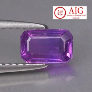 0.92 CT AIG Certified Stunning Unheated 100% Natural Violet Sapphire Madagascar - Picture 1 of 6