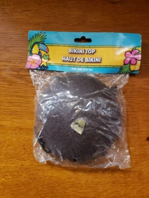 Top de bikini de plástico marrón con cáscara de coco para fiestas temáticas hawaianas, etc., nuevo Foto 1 de 2