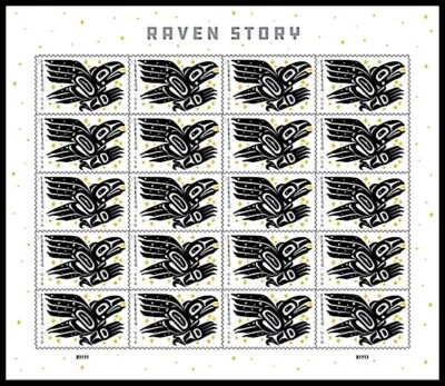 2021 RAVEN STORY MNH Sheet Forever Stamps: #5620 Sun Moon Stars, Native American - Image 1 of 2