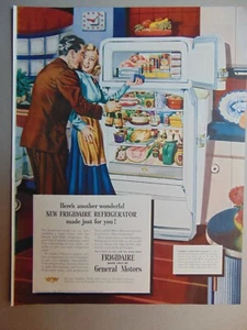 FRIGORIFERO RIGIDAIRE 1948 di GENERAL MOTORS Completo di Food art stampa pubblicità - Foto 1 di 1