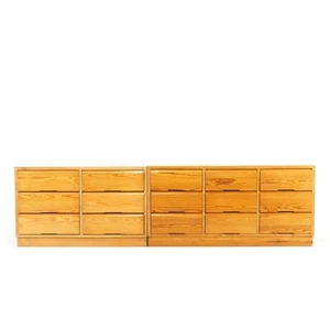 Retro Vintage Danish Low Pine Chest of Drawers Bank Mid Century 60s 70s 80s Teak - Picture 1 of 1