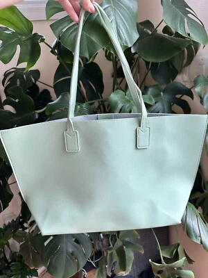 梅西百货大号购物手提包弹簧薄荷绿色人造皮革荔枝钱包 — 第 1/4 张图片