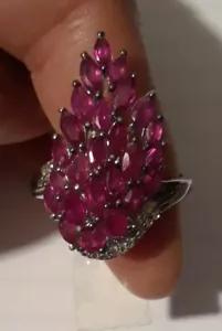 Ruby & White Topaz, Ring Sz 8. 4cts - Picture 1 of 5