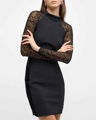 Nuevo con etiquetas Mini Vestido Chiara Boni Poviah Manga Ilusión Encaje 6 EE. UU./42IT Negro Precio de venta sugerido por el fabricante 750 USD Foto 1 de 4