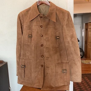 Vintage 70s Men’s Suede Safari Jacket M Excellent Liemandts - Picture 1 of 6