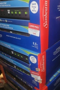 2 Sunbeam Advanced 7 Outlet Power Strip Surge Protector w/Master Control Plugs - Picture 1 of 2