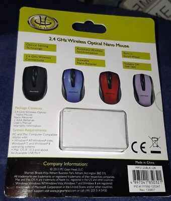 Gear Head 2.4 GHz Wireless Nano Computer Mouse Optical - Image 1 of 3