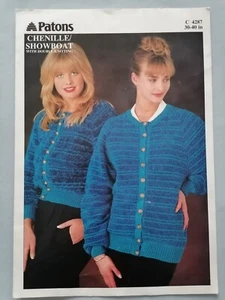 LADIES' CARDIGAN. Round Neck, 76-97cm 8/12ply - PATONS Knitting Pattern 4287 - Foto 1 di 3