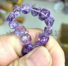 Brazil 8*10mm Purple Amethyst Irregular Freeform Gemstone Beads Bracelet 7 in