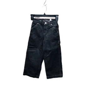 80's 90's Vintage Bugle Boy Skater Kids Boys Denim Jeans Pants Size 5 Reg Black - Picture 1 of 5