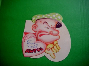 Antica CARTOLINA DI SAN VALENTINO Gosh Sei ORRIBILE DOLCE con POPEYE E OLIO D'OLIVA - Foto 1 di 3