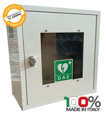 Cassetta DAE per defibrillatore automatico esterno lamiera bianca gialla o verde - Immagine 1 di 4