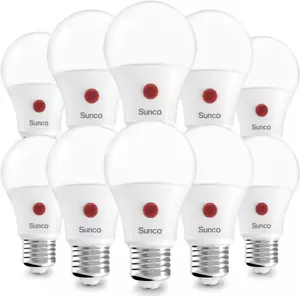 Sunco 10 Pack Dusk to Dawn Light Bulbs Outdoor, Sensor A19 LED Light Bulb, Auto - Picture 1 of 12