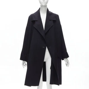 ISSEY MIYAKE Vintage navy blue double breasted wide cut cocoon coat L - Picture 1 of 11