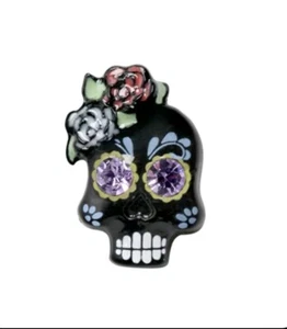 Origami Owl NEW HALLOWEEN/ Dios  de Los Muertos BLACK Sugar skull Charm  - Picture 1 of 1