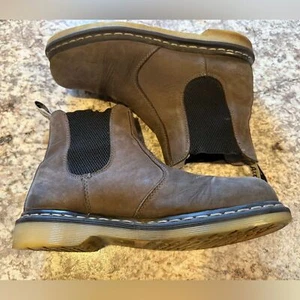 Dr Martens Work Chelsea Boots womens 8 brown leather Steel Toe AirWair pull on - Picture 1 of 12