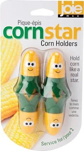 Joie Kitchen Gadgets Joie Corn Star cob Holders 2 Sets, Stainless Steel Yellow.