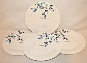 Mikasa Audrey Bone China 11" Dinner Plates Set of Four Small Blue Flowers New - Picture 1 of 3