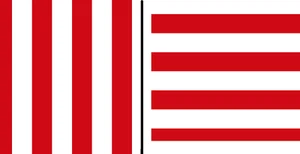 Red & White Vertical Horizontol Stripes Thick Stripe Print 4 Way Spandex Fabric - Picture 1 of 3