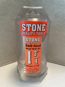 Stone Tools - Self Feed Wood Drill Bit - 1-3/4" - Shank 7/16" - ST-340 - NEW - Foto 1 di 3