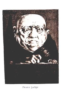 Charles Bragg PEACE JUDGE - Lithograph from Etching - 11 1/2" x 14 1/2" - Picture 1 of 1