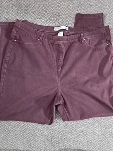 Next Jersey Denim Leggings Size 20 Regular Burgundy Good Condition - Picture 1 of 2