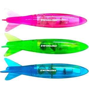 Innovative LED Light-Up Diving Toys - 3-Pack Torpedo Set for Kids' Water Play - Picture 1 of 9