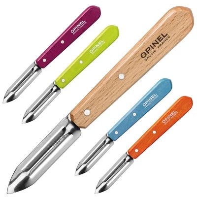 OPINEL Sparschäler 115 Gemüse Spargel Schäler Kartoffelschäler Holz links rechts