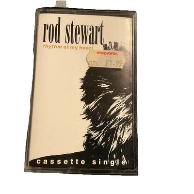 ROD STEWART RHYTHM OF MY HEART CASSETTE TAPE SINGLE - Image 1 of 2
