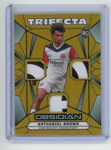 2024-25 Panini Obsidian Trifecta Electric Etch Gold Flood #5 Nathaniel Brown /5 - Foto 1 di 2