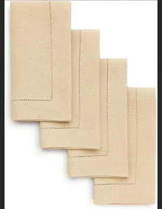 Solino Home 100% Pure Linen Dinner Napkins Set of 4 for Summer, Dining, Milan - Picture 1 of 4