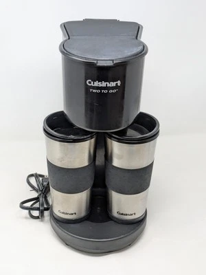 Cuisinart Two to Go Coffee Maker TTG-500 w/2 Travel Mugs Black Tested/Works - Image 1 of 4