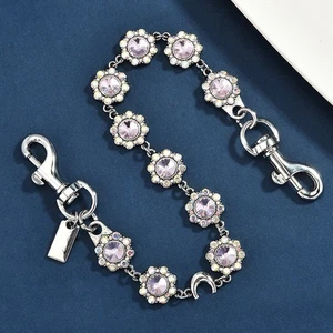 Bolso Mujer Cadena Moda Flor Colgante Plata Acero Inoxidable Accesorios Nuevo - Imagen 1 de 9
