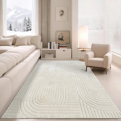 Beige Solid Area Rug 5x7 – Washable Soft Indoor Rugs for Living Room Bedroom,... - Image 1 of 4