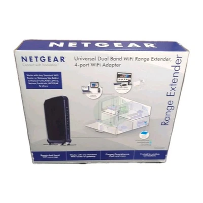 NETGEAR WN2500RP Universal Dual Band WiFi Range Extender, 4-port WiFi Adapter... - Image 1 of 4