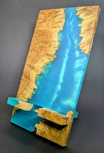 Handmade Wood & Resin Phone Stand Holder – River Timber Designs – Mobile Cell... - Photo 1 sur 20