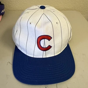 Chicago Cubs Vintage 90s Starter MLB Baseball White Striped Snapback Hat 1st Gen - Bild 1 von 7