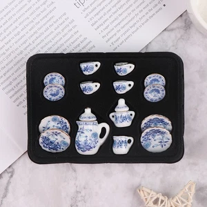 15Pcs 1:12 Dollhouse Miniature Tableware Porcelain Ceramic Tea Cup Set ib.qhk - Picture 1 of 12