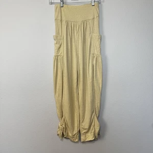 Free People FP Strandhose Damen XS beige drapiert Harem Bindesaum Taschen Boho - Bild 1 von 14