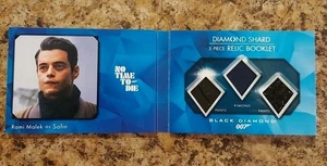 2024 Upper Deck James Bond Black Diamond Rami Malek 3-PIECE RELIC BOOKLET - Picture 1 of 4