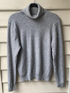 Uniqlo Jumper 100% Cashmere Grey M 12 Knit Turtleneck Pullover Sweater As New - Bild 1 von 9