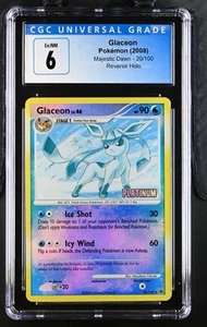 CGC 6 Glaceon 20/100 Majestic Dawn Platinum Reverse Holo Stamp 2008 Pokemon Pop1 - Picture 1 of 3
