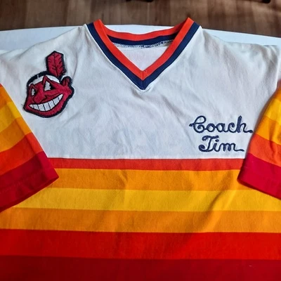 Vtg Indians Medalist Sand Knit Shirt "Sit N Bull Pub" Amateur Baseball Uniform   - Image 1 of 4