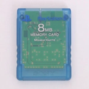 Genuine Sony PlayStation 2 (PS2) 8MB Memory Card [SCPH-10020] (Translucent Blue) - Picture 1 of 2